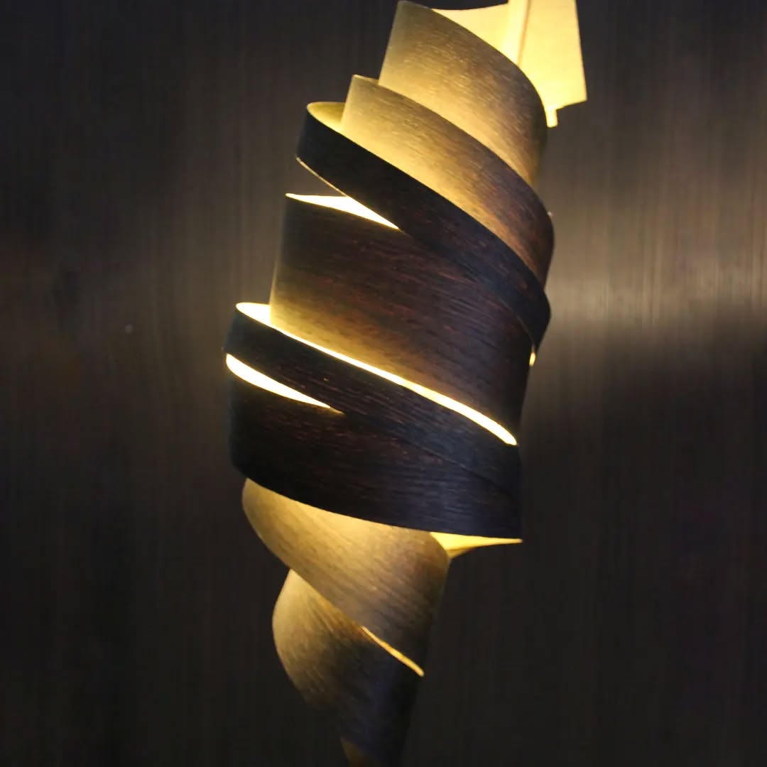 Courbe Ebene — steam-bent ash, ebonised oak veneer
