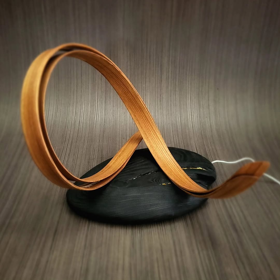 Sculpture Brulee — hand-charred American elm, internal LED
